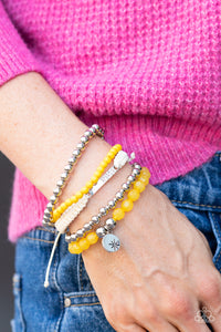 charm,floral,pull-tie,stretchy,yellow,Offshore Outing - Yellow Bracelet