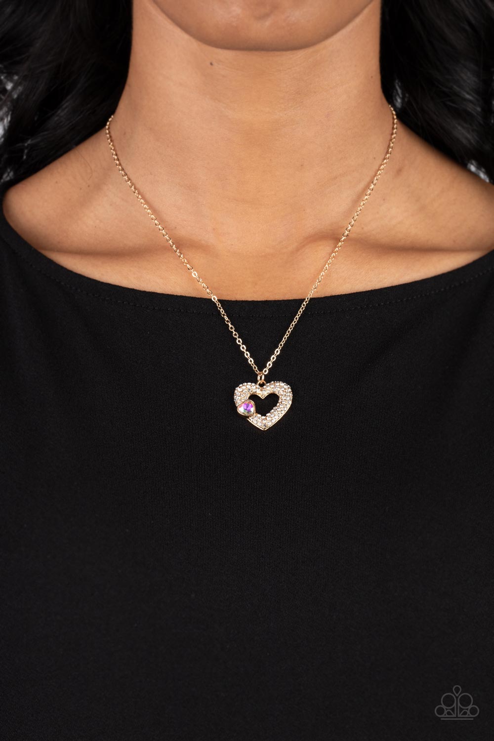 Bedazzled Bliss - Multi Heart Necklace Paparazzi Accessories