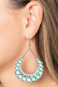 fishhook,green,Bubbly Bling - Green Earrings