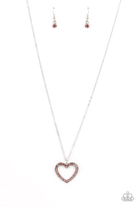autopostr_pinterest_58290,heart,hearts,long necklace,pink,rhinestones,Dainty Darling - Pink Rhinestone Heart Necklace