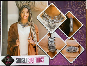 short necklace,silver,tribal,Sunset Sightings Complete Trend Blend 0919