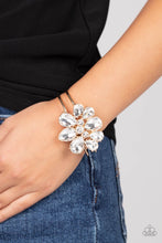Load image into Gallery viewer, DAUNTLESS is More - Gold Rhinestone Hinge Bracelet Paparazzi Accessories