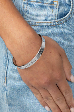 I Stand All Amazed - Silver Cuff Bracelet Paparazzi Accessories