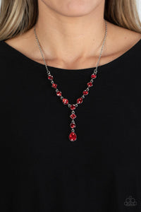 red,rhinestones,short necklace,Forget the Crown - Red Rhinestone Necklace