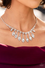 Load image into Gallery viewer, REIGNING Romance - White Rhinestone Necklace Paparazzi Accessories