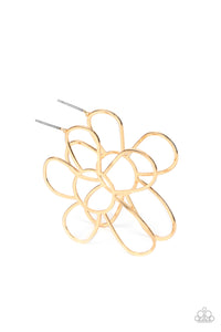 floral,gold,hoops,Rustic Rarity - Gold Floral Hoop Earrings