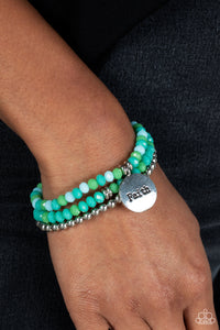 faith,green,inspirational,stretchy,Fashionable Faith - Green Stretchy Bracelet