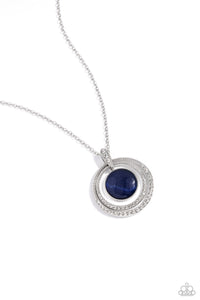 blue,cat's eye,long necklace,rhinestones,Cats Eye Couture - Blue Cat's Eye Rhinestone Necklace