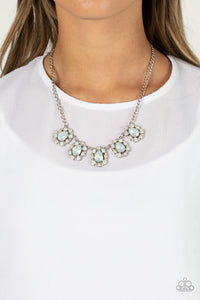 autopostr_pinterest_58290,opal,rhinestones,short necklace,white,Pearly Pond - White Rhinestone Necklace