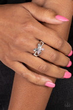 Load image into Gallery viewer, Fetching Flutter - Pink Rhinestone Butterfly Ring Paparazzi Accessories