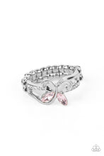 Load image into Gallery viewer, Fetching Flutter - Pink Rhinestone Butterfly Ring Paparazzi Accessories