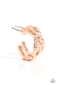 copper,hoops,rhinestones,Horoscopic Helixes - Copper Rhinestone Hoop Earrings
