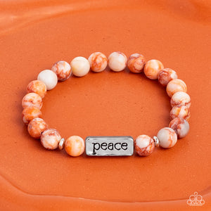 inspirational,stones,stretchy,Serene Season - Orange Stone Stretchy Bracelet
