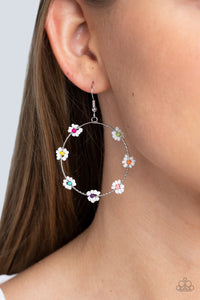 fishhook,floral,multi,seed bead,Dainty Daisies - Multi Floral Seed Bead Earrings