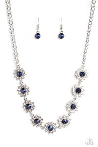 autopostr_pinterest_58290,blue,floral,rhinestones,short necklace,Blooming Brilliance - Blue Rhinestone Necklace