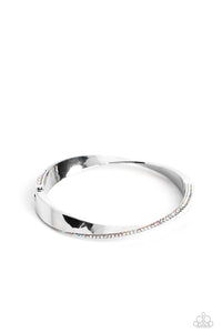 hinge,iridescent,multi,rhinestones,Artistically Adorned - Multi Rhinestone Hinge Bracelet