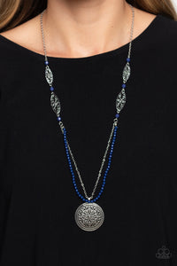 blue,floral,long necklace,Garden of Grace - Blue Necklace