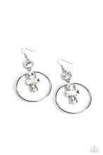 Load image into Gallery viewer, Geometric Glam - White Rhinestone Earrings Paparazzi Accessories