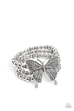 Load image into Gallery viewer, First WINGS First - White Butterfly Stretchy Bracelet Paparazzi Accessories