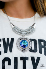 Load image into Gallery viewer, Excalibur Extravagance Blue Oil Spill Rhinestone Necklace Paparazzi Accessories