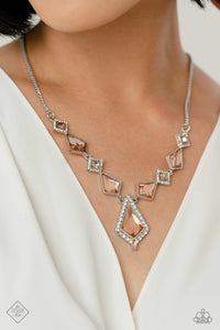 lobster claw clasp,orange,post,rhinestones,short necklace,wide back,Fiercely 5th Avenue Complete Trend Blend 0523