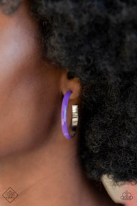 hoops,purple,Groovy Glissando Purple Hoop Earrings