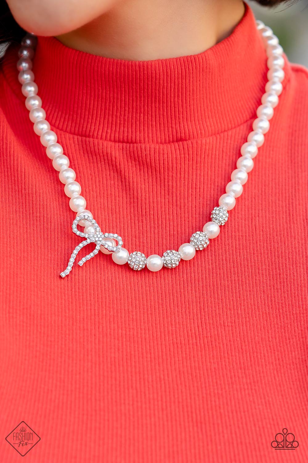 Classy Cadenza White Pearl Necklace Paparazzi Accessories