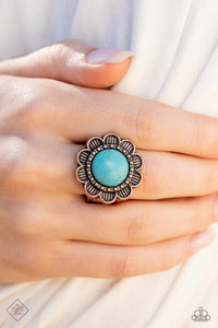 blue,copper,crackle stone,turquoise,wide back,Backwoods Band Copper Turquoise Stone Ring
