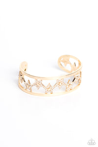 cuff,gold,patriotic,stars,Starry Suffragette - Gold Star Rhinestone Cuff Bracelet