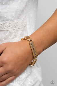 gold,inspirational,Lobster Claw Clasp,Mighty Matriarch - Gold Bracelet