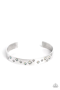 Cuff,rhinestones,stars,white,Starburst Shimmer - White Rhinestone Star Cuff Bracelet