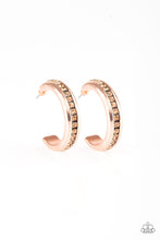 Load image into Gallery viewer, 5th Avenue Fashionista Copper Hoop Rhinestone Earrings Paparazzi Accessories