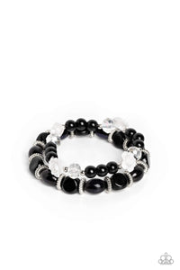 black,floral,stretchy,Who ROSE There? - Black Stretchy Bracelet