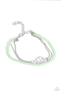 floral,green,lobster claw clasp,A LOTUS Like This - Green Bracelet
