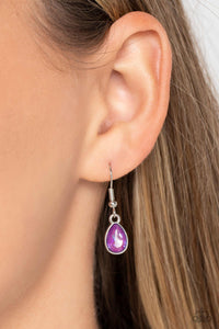 iridescent,purple,rhinestones,short necklace,FLIRTY Dancing - Purple Iridescent Rhinestone Necklace
