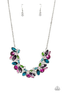multi,rhinestones,short necklace,Crowning Collection - Multi Rhinestone Necklace