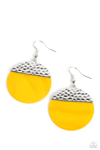 fishhook,yellow,SHELL Out - Yellow Earrings