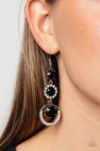 black,fishhook,rhinestones,Enchanting Effulgence - Black Rhinestone Earrings
