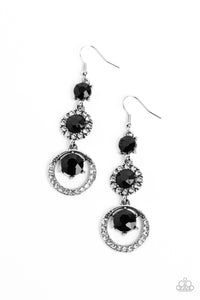 black,fishhook,rhinestones,Enchanting Effulgence - Black Rhinestone Earrings
