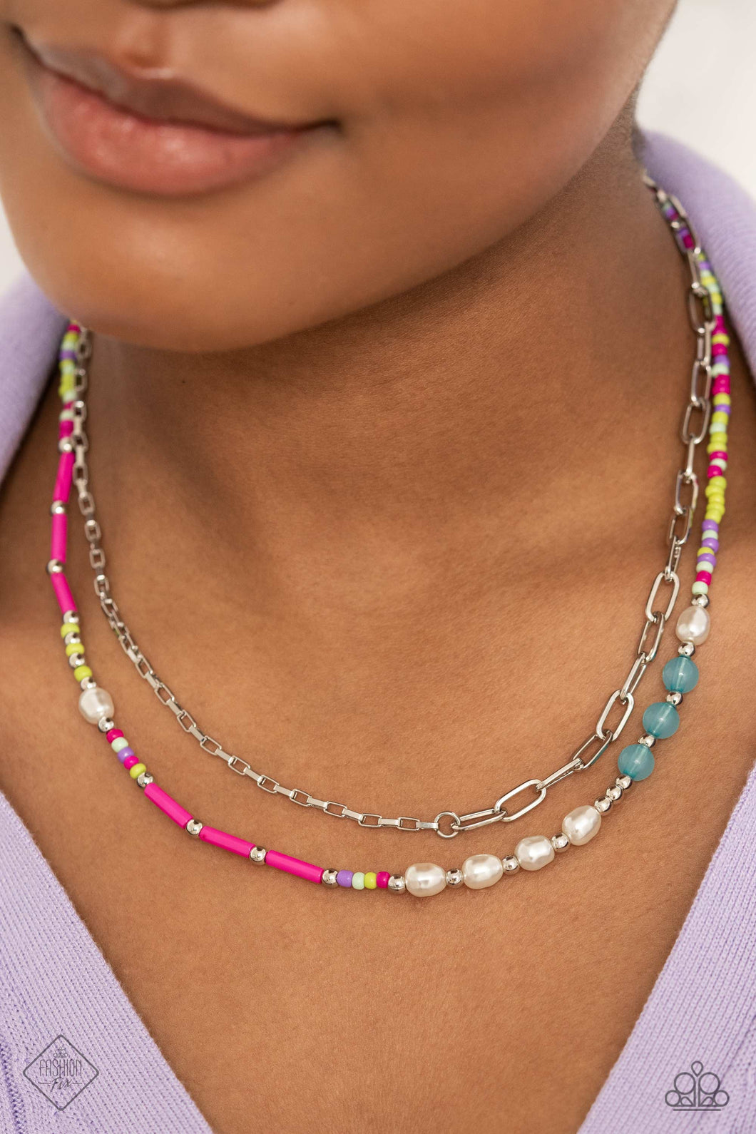 Coastal Composition Pink Necklace Paparazzi Accessories