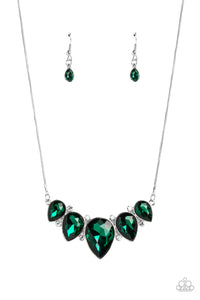 autopostr_pinterest_58290,green,rhinestones,short necklace,Regally Refined - Green Rhinestone Necklace