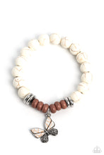 Load image into Gallery viewer, Bold Butterfly - White Stretchy Bracelet Paparazzi Accessories