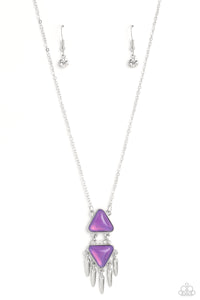 purple,short necklace,Under the FRINGE - Purple Necklace