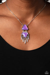 purple,short necklace,Under the FRINGE - Purple Necklace