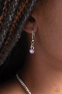 purple,rhinestones,short necklace,Tabloid Treasure - Purple Rhinestone Necklace