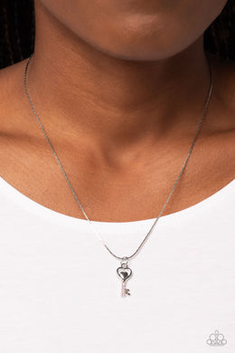 LOVE-Locked - Multi Iridescent Rhinestone Key Necklace Paparazzi Accessories