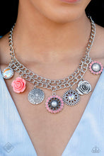 Load image into Gallery viewer, Garden Grace Orange Floral Necklace Paparazzi Accessories