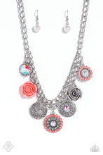 Load image into Gallery viewer, Garden Grace Orange Floral Necklace Paparazzi Accessories