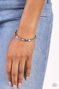 blue,hinge,iridescent,rhinestones,The Gem Genie - Blue Rhinestone Hinge Bracelet