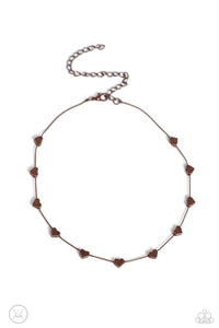 choker,copper,hearts,Public Display of Affection - Copper Heart Necklace